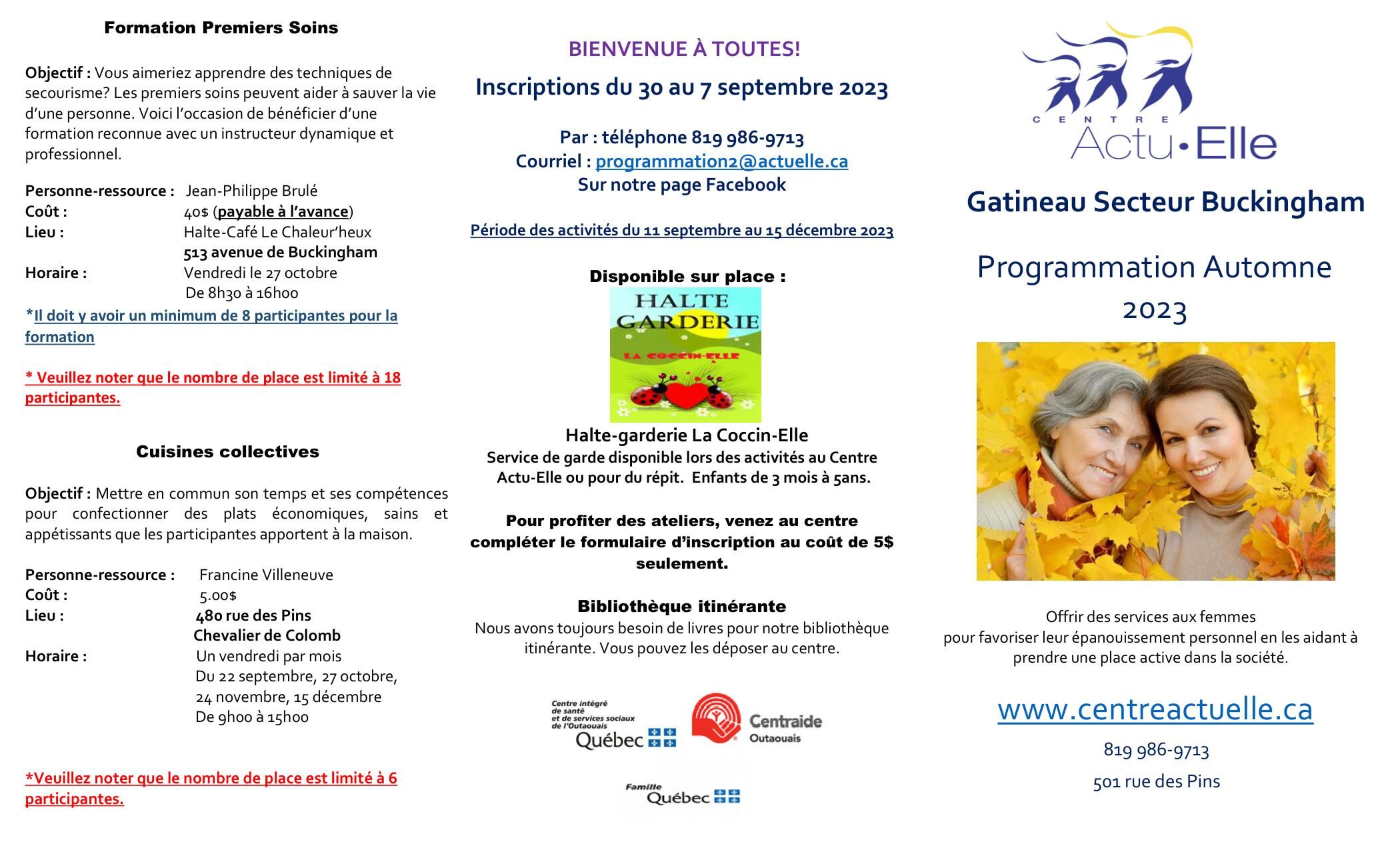 Image: programmation automne 2023 Buckingham