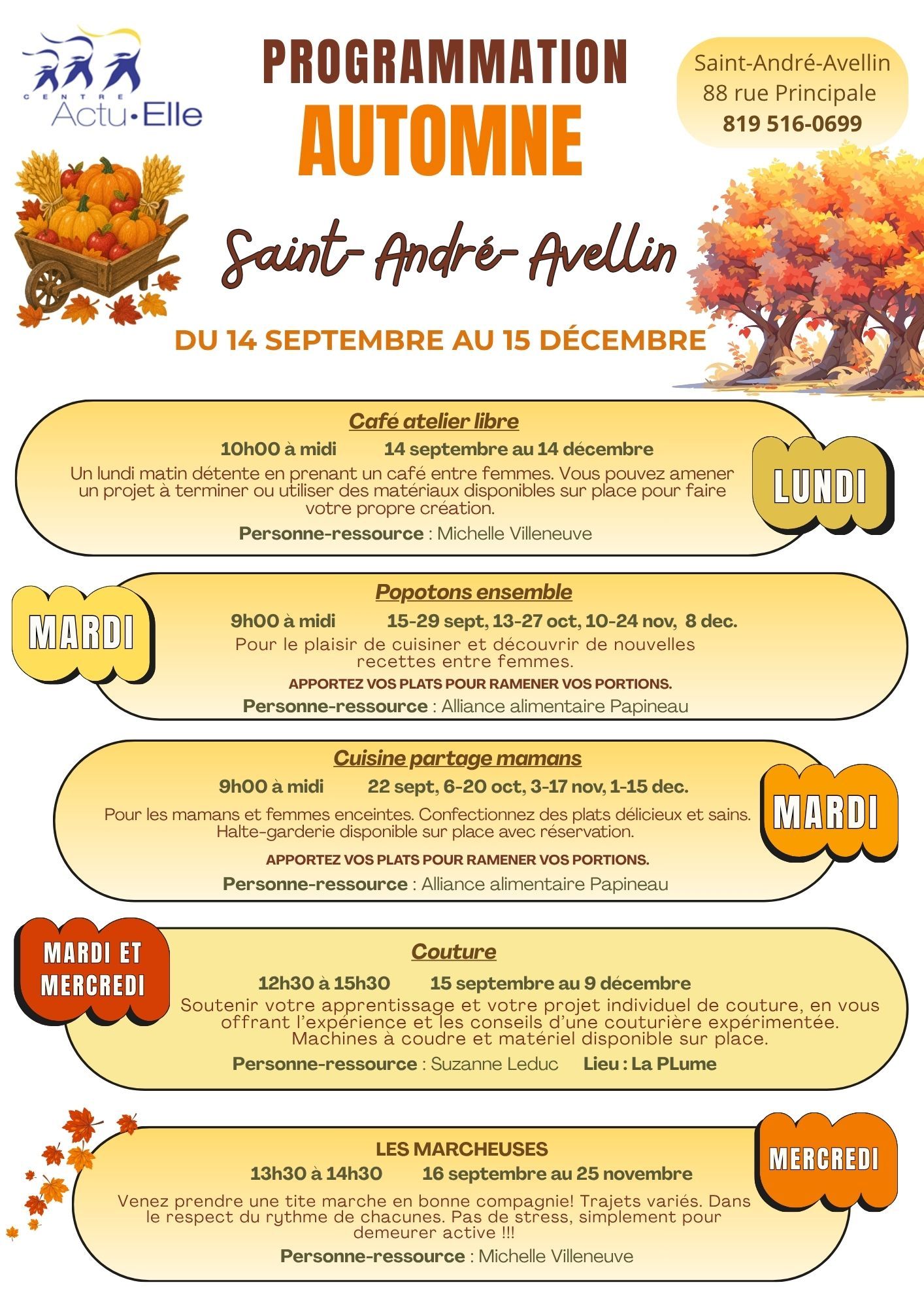 Image: programmation automne 2026 staa