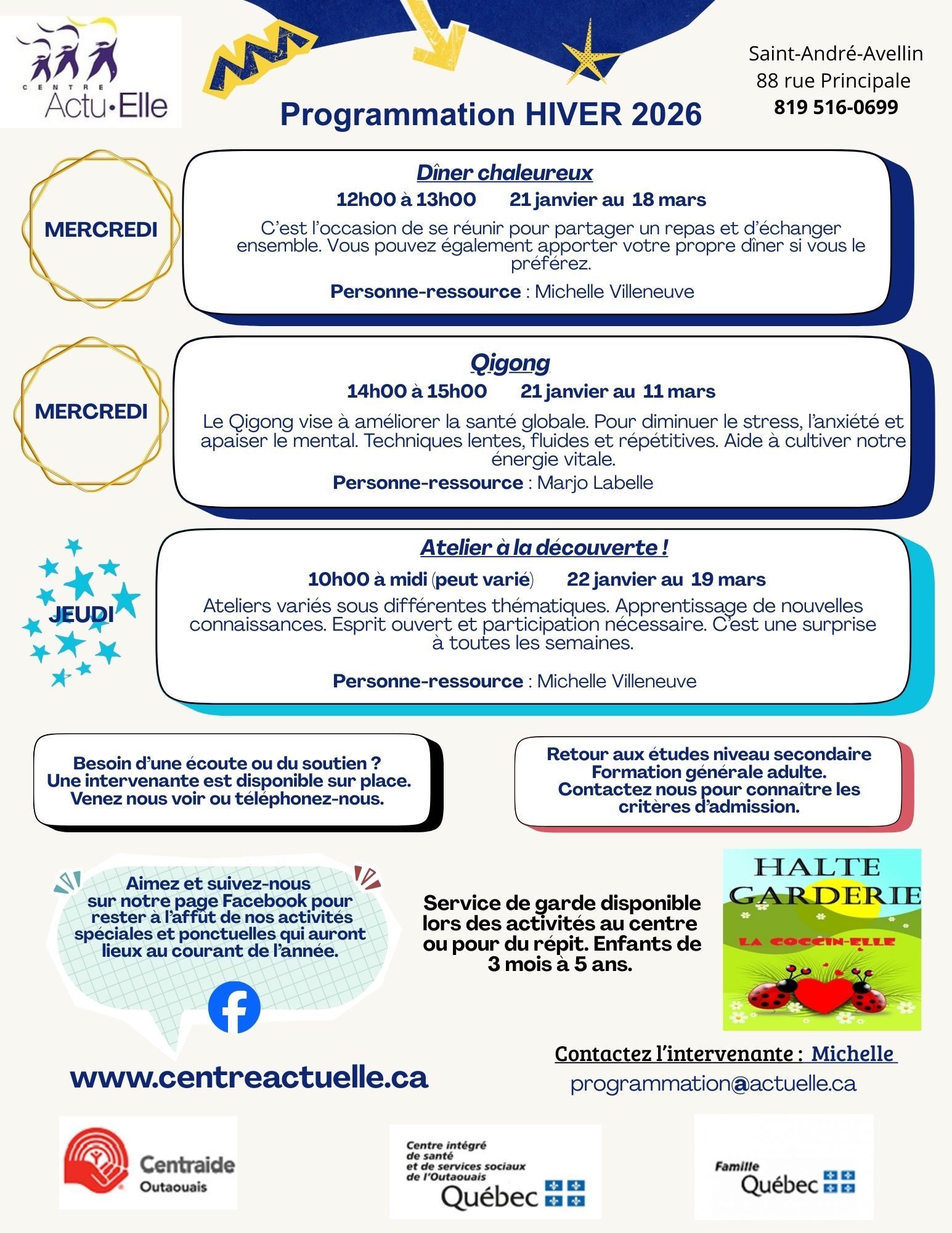 Image: programmation hiver 2026 staa 1